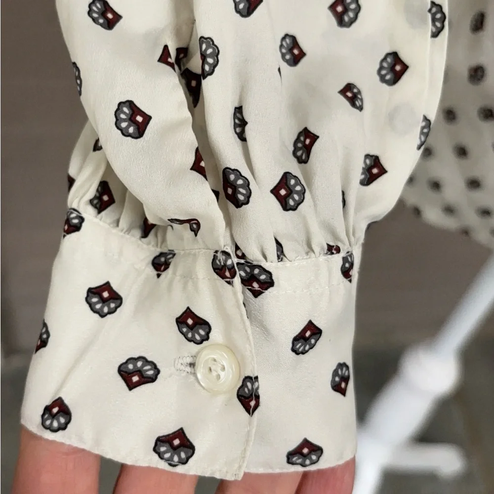Diane Von Furstenberg Vintage tie neck blouse S